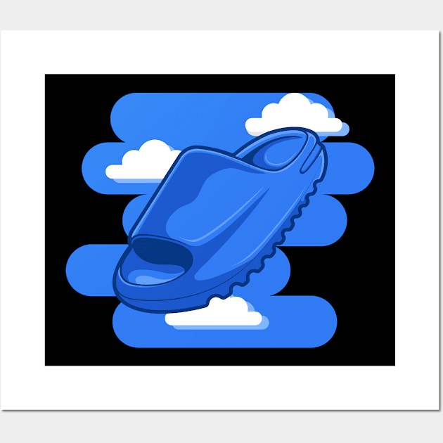 Slide Azure Clog Shoes Wall Art by milatees